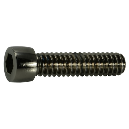 Midwest Fastener 1/4"-20 Socket Head Cap Screw, Socket, Black Chrome Plated Steel, 1 in Length, 8 PK 33486